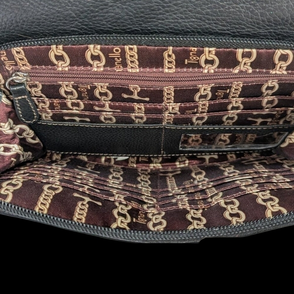 Tignanello Black Leather Crossbody Bag Like NEW - Picture 3 of 8